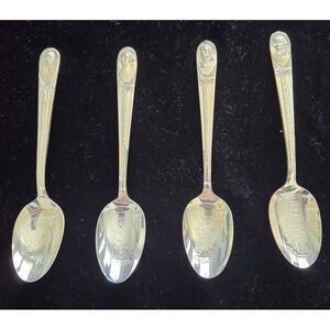 Vintage US Presidents Commemorative Silver Spoons Set of 4 Collector‎